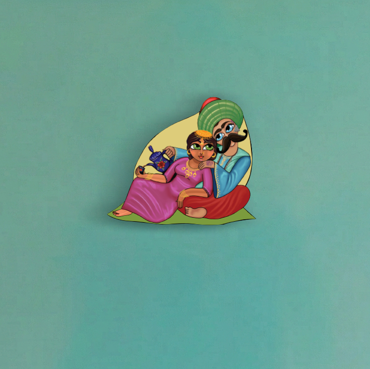 Tea Couple Magnet